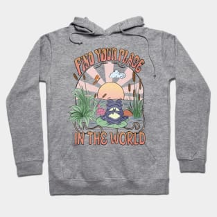 "Find Your Place in the World" Yogi Frog Hoodie